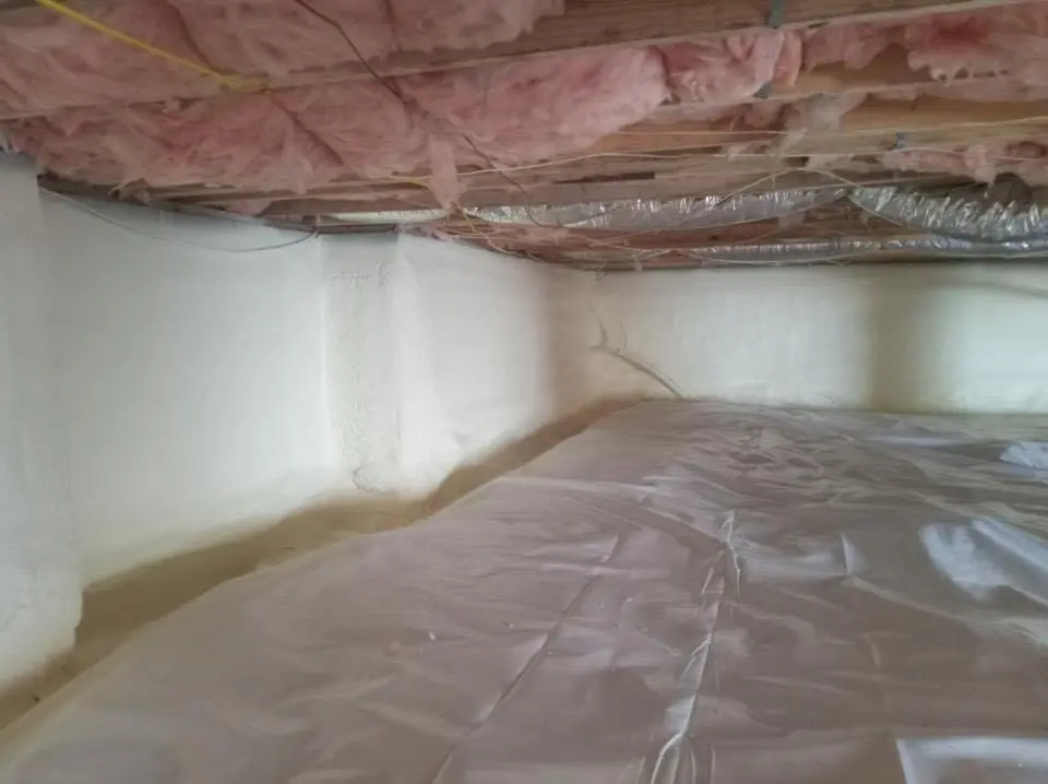 Crawl space encapsulation with closed-cell spray foam for Roof Leak Repair in Scotch Plains
